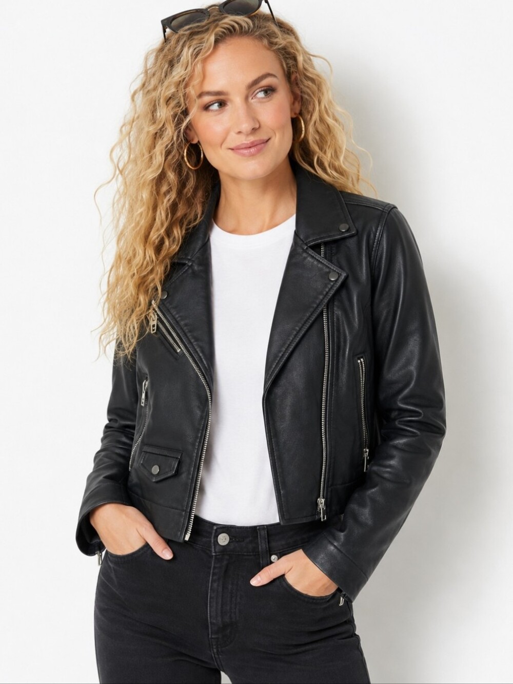 Blank NYC Faux Leather Moto Jacket Black
